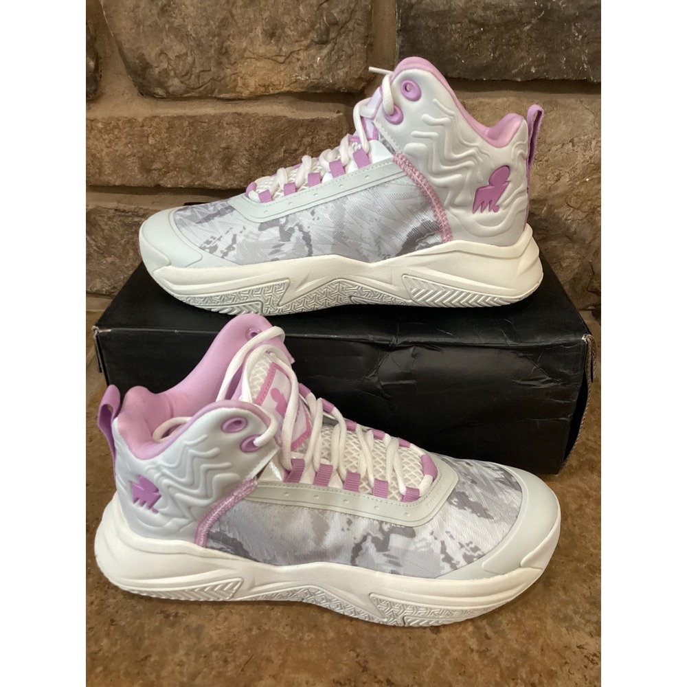Moolah Kicks Neovolt Pro Basketball Sneakers White Lavender Girls 6 Youth